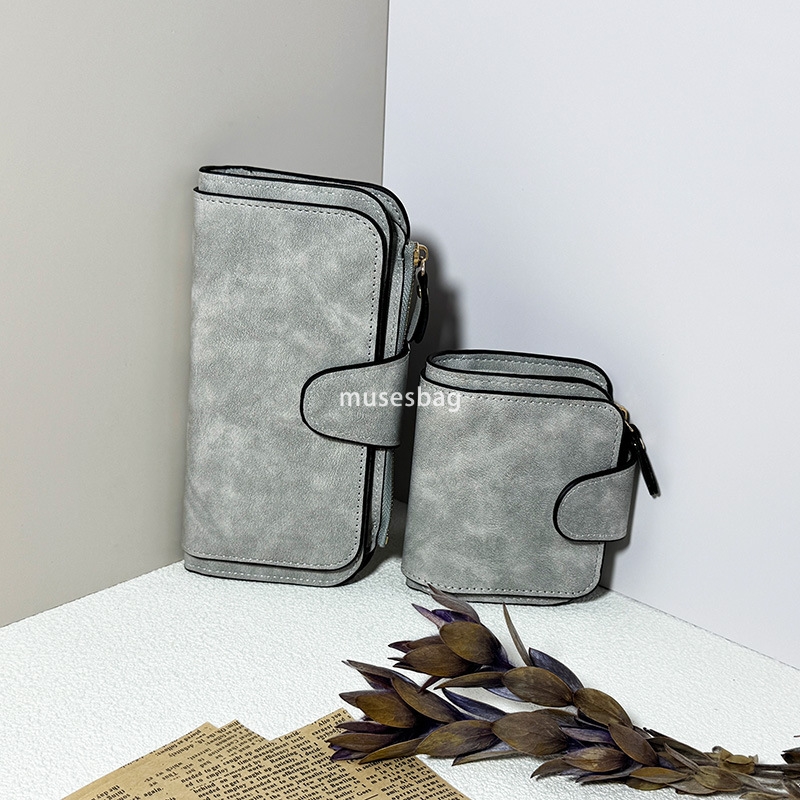 Western style women's high-end new buckle Korean multifunctional wallet with a 30% discount fashionable bag with multiple card slots and frosted 