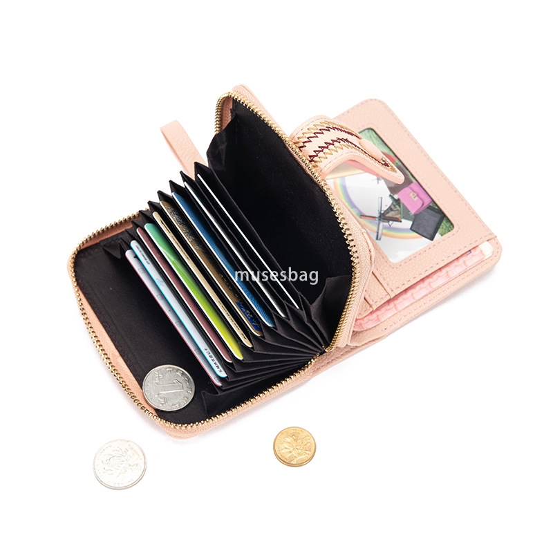 European and American women's temperament fashionable wallet short zero wallet new trendy and lightweight multifunctional organ card bag embroide