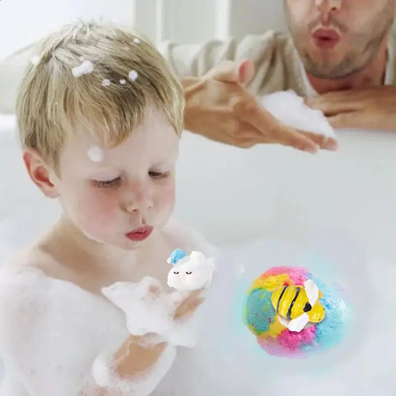 12pcs Bath Balls For Kids With Toys Inside Surprise Bubble Bath Fizzies Vegan Oil Spa Relaxing Children Gift 240701