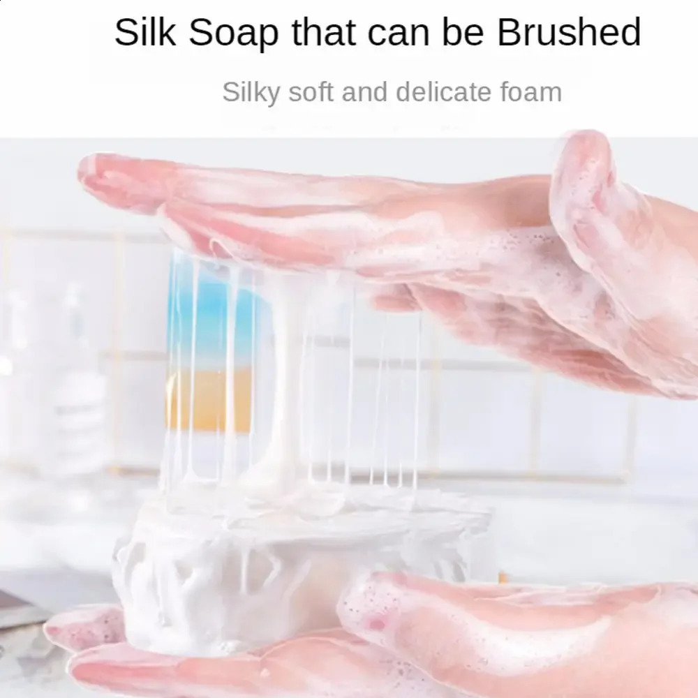 Goat Milk Silk Handmade Soap 80g Skin Care Cleansing Soap Shrink Face Cleaner Body Wash 240701