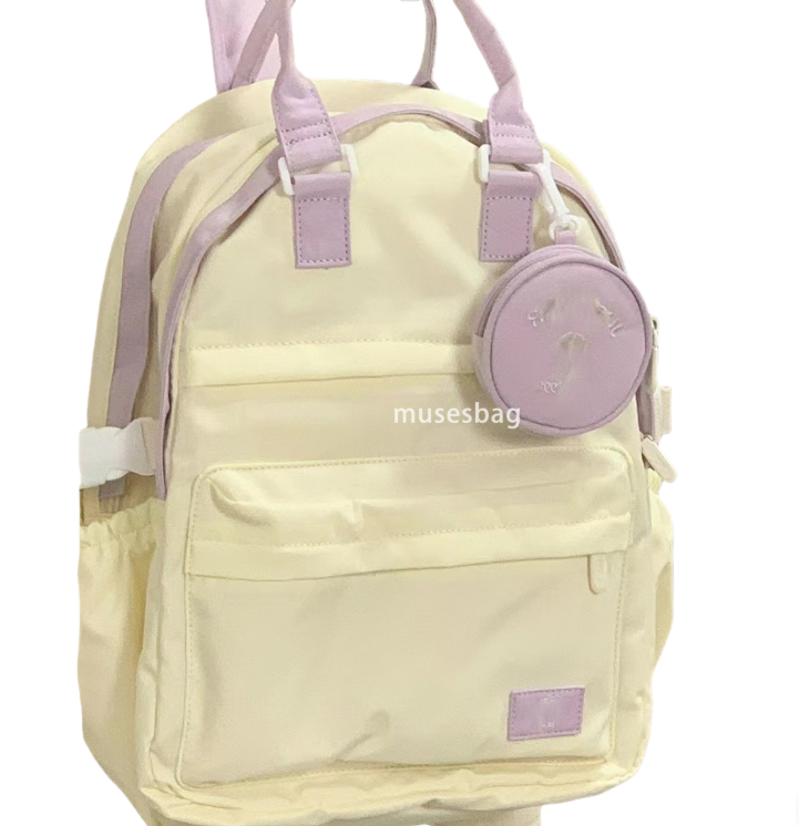 High quality women's fashionable small fresh and simple large capacity backpack new multifunctional compartment for class small bag pendant shoul