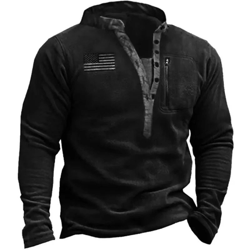 Mens Tactical Outdoor Polar Wool Jacket Hunting Suit Warm Zipper Decorative Pullover Windproof Coat Hiking Sweater 240620