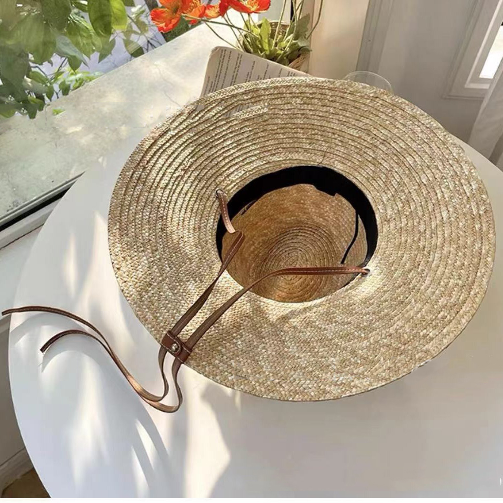 Designer Wide Brim Hats Beach Straw Hat Womens Vacation Sun Protection Hat Wheat Straw Panama Jazz Beach Hat Summer Western Cowboy Hat
