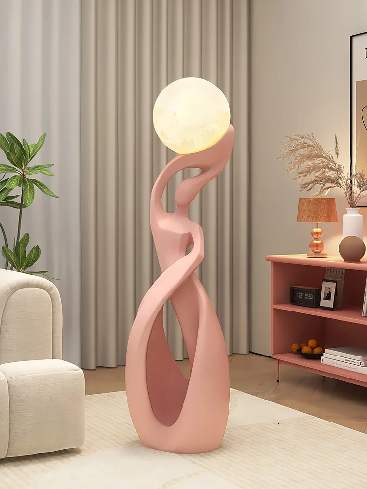 Home Decor Statue Abstract Art Ornaments Nordic Living Room Large Floor Luminous Sculpture Housewarming Gift Interior Figurines 240624 - view 4