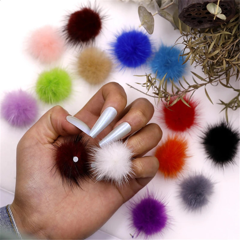5pcs Detachable Magnet Ball Fluffy 3D 16 Colors 27*27mm Puffy Pom Pons Set Kit Jewelry Manicure Accessories DIY Nails Charms 240701