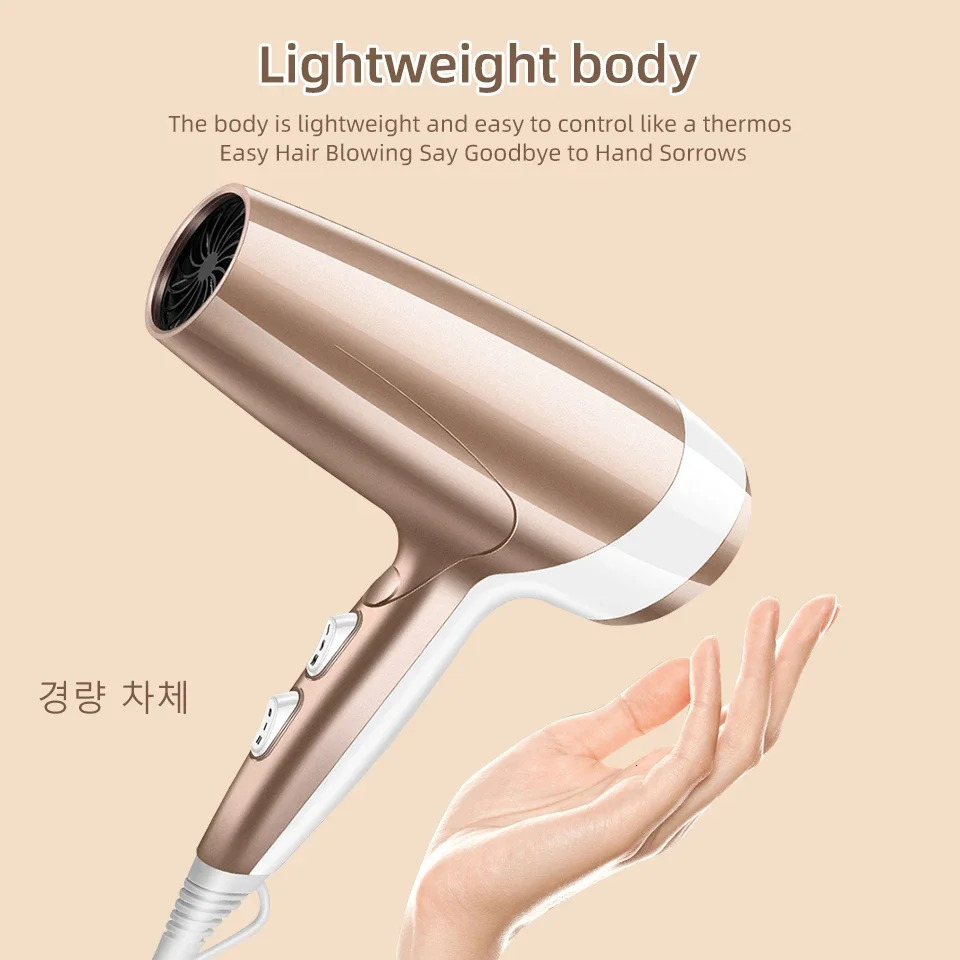 High Power Wind Hair Dryer 2000W High Power Negative Ion Quick Drying Home Hair Styling Professional Hair Drye Blue Light Care 240624