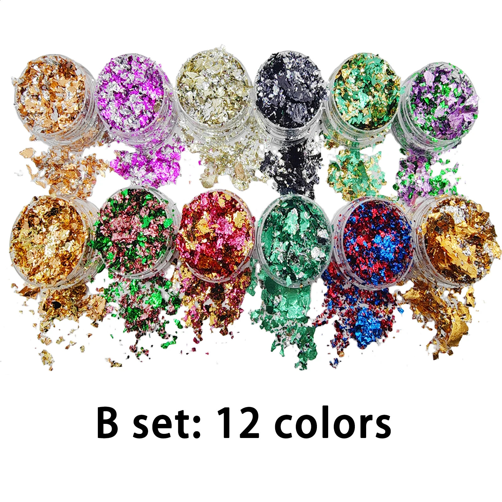 12 Colors Set Mixed-Color Gold Foil Fake For Gilding Christmas Gift Decoration Nail Art Epoxy Resin Crafts DIY Phone Case Slime o240701