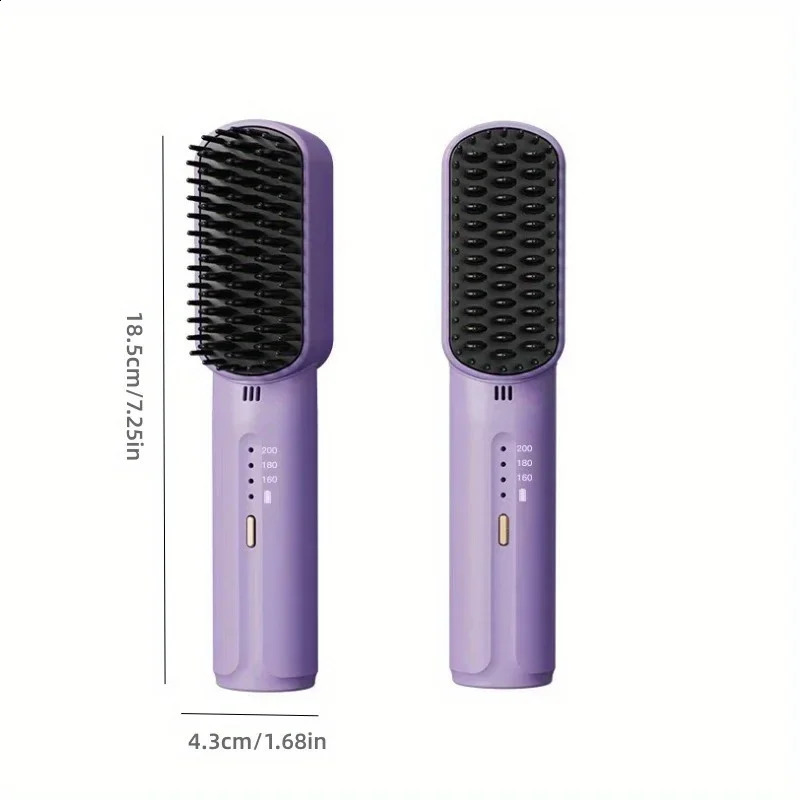 Portable Cordless Wireless Mini Hair Straightener Wireless Comb Straightening Hair Styling Appliances Comb Straightener 240701
