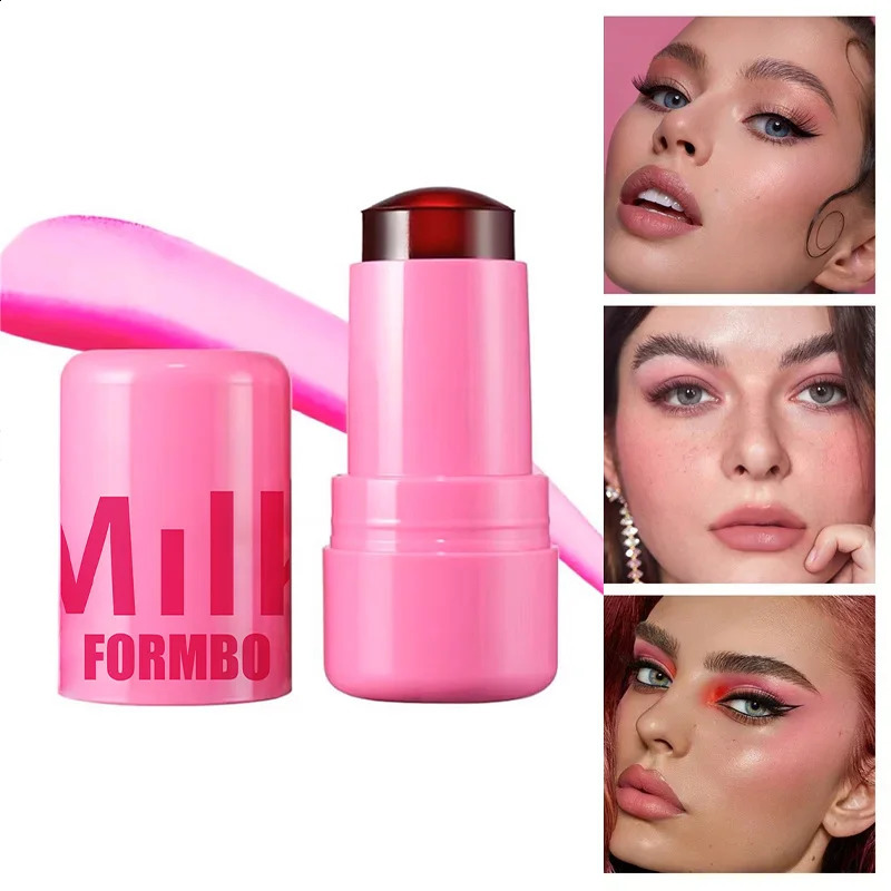 3In1 Blush Jelly Lipstick Milk Blusher Wand Moisturized Long Lasting Gloss Cheek Korean Beauty Makeup Gift 240701