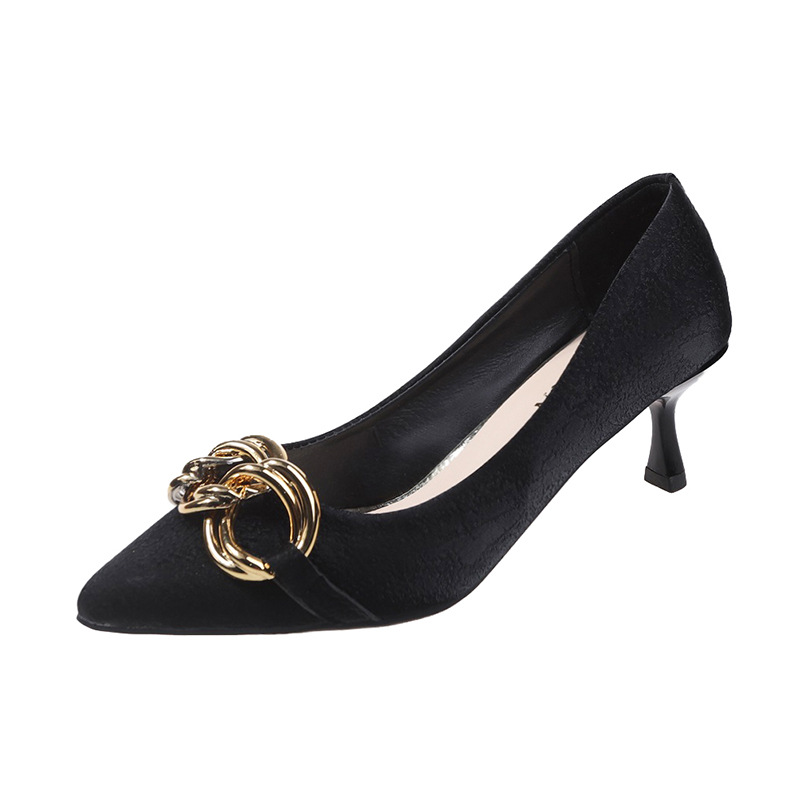 Slender Heels, High Heels, Celebrity Style 2023, Versatile Women's Shoes, Small Fragrance Style, French Heightening, Naked Color