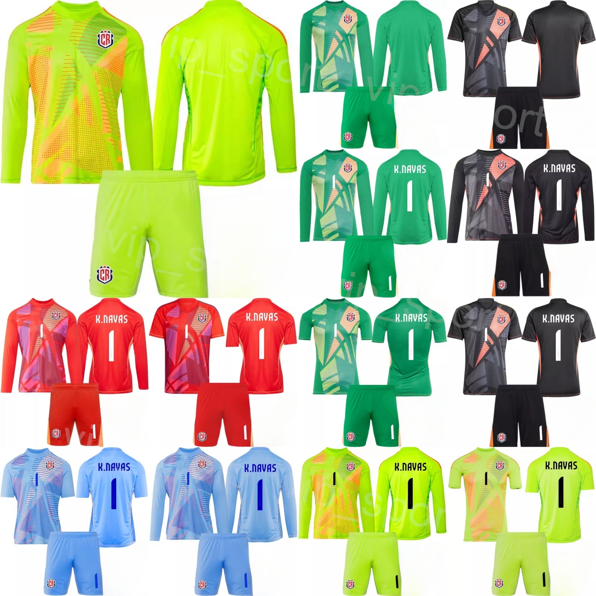 Goalie Long Sleeve Soccer 18 Aaron Cruz Jerseys Set Costa Rica Goalkeeper 23 Patrick Sequeira Kevin Chamorro Keylor Navas GK Football Shirt Kits 2024 National Team