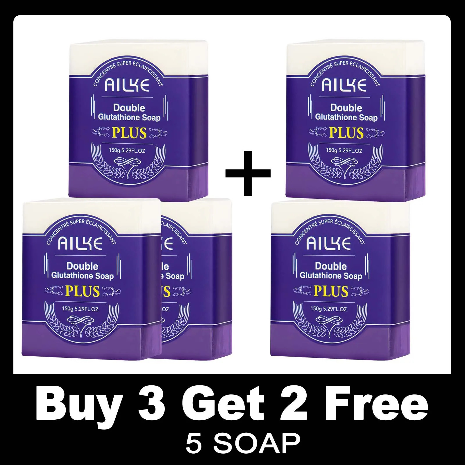 AILKE Soap Bar With Organic Glutathione Lavender For Face Body Reduce Spots Clean SkinSupport Customized 240701