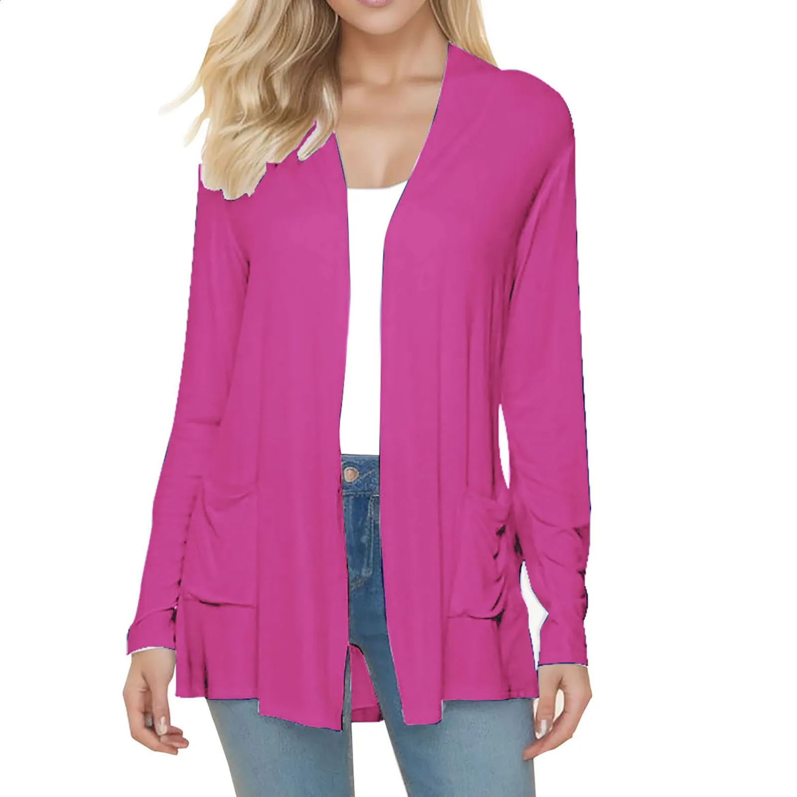 Womens Summer Long Sleeved Thin Shawl Jacket Modell Cardigan In The Style Sunscreen Air Sweaters for Fall 240701wtt
