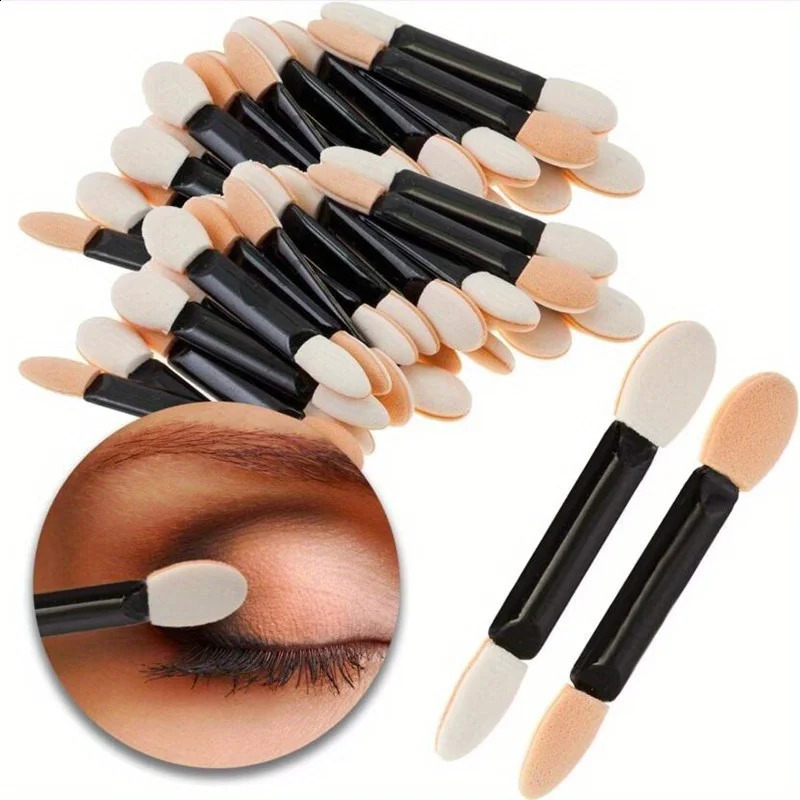 50100150Pcs Disposable Eye Shadow Brush Makeup Dual Sided Sponge Nylon Set Eye Shadow Brushes For Cosmetic Applicator Makeup 240701
