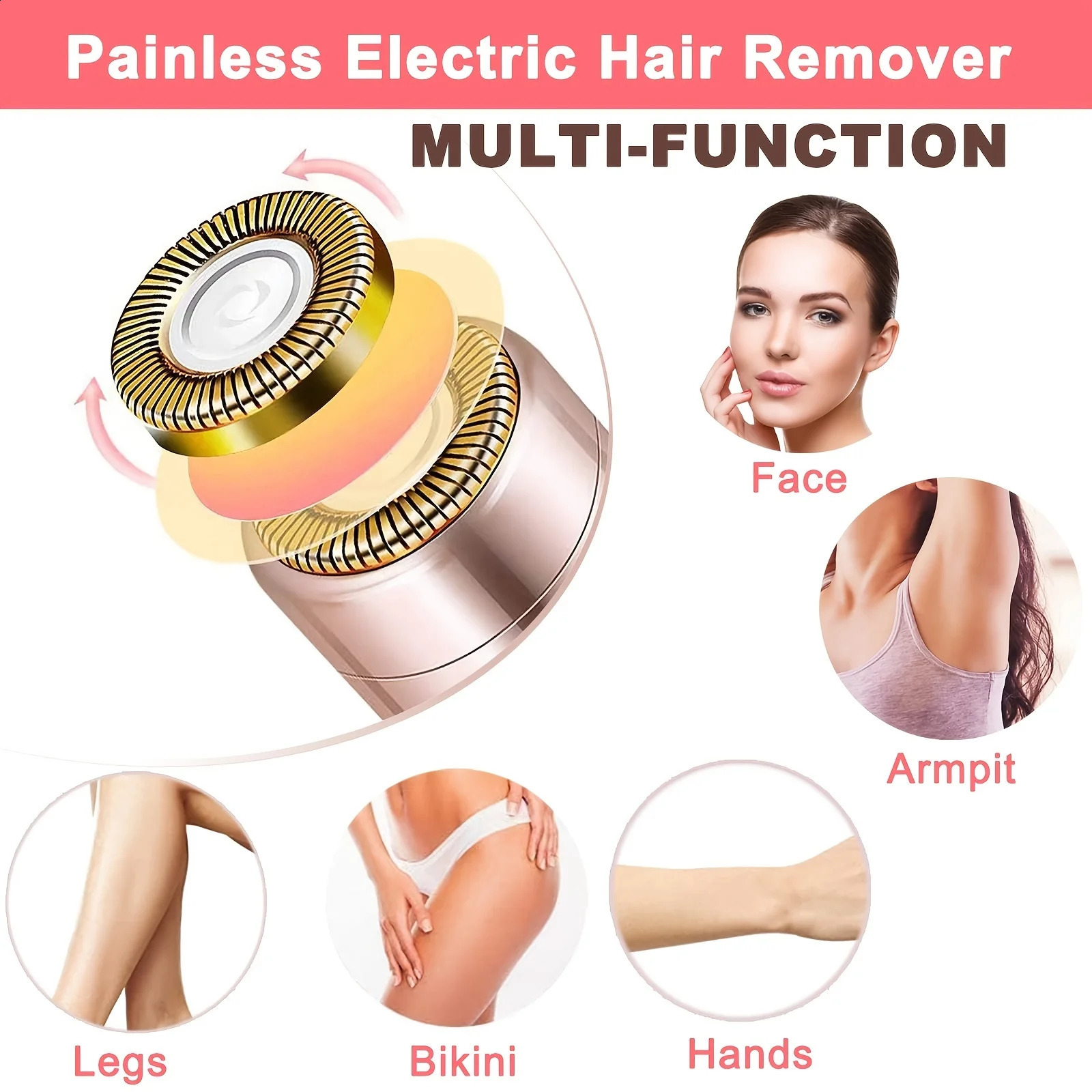 1pc for Women USB Mini Hair r Electric Razor Shaver Portable Painless Bikini Epilator for Lips 240701