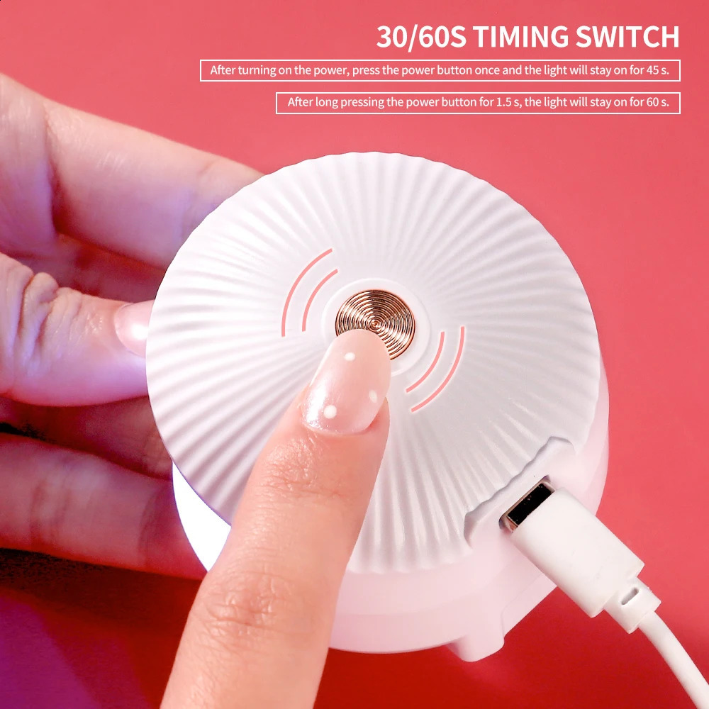 Mini Nail Dryer UV LED Lamp Machine Shell Single Finger Potherapy Machine for Nails UV Gel Polish Quick Drying Manicure Tools 240701