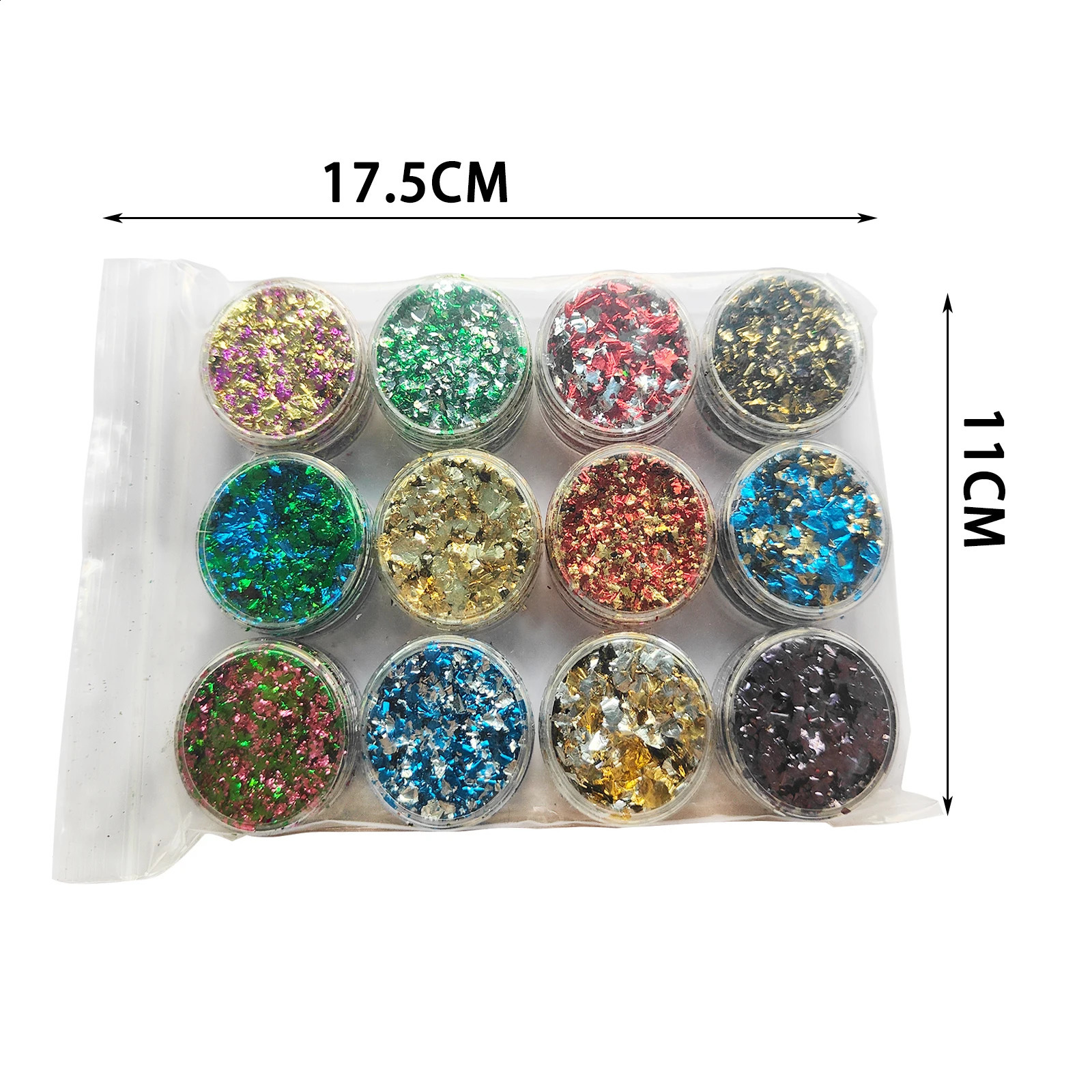 12 Colors Set Mixed-Color Gold Foil Fake For Gilding Christmas Gift Decoration Nail Art Epoxy Resin Crafts DIY Phone Case Slime o240701