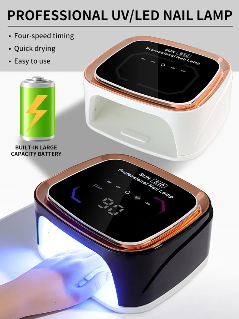 Professional Rechargeable UV LED Dryer HD Display Smart Wireless Nail Drying Lamp for Fast Dry Curing All Polish Gel X251027