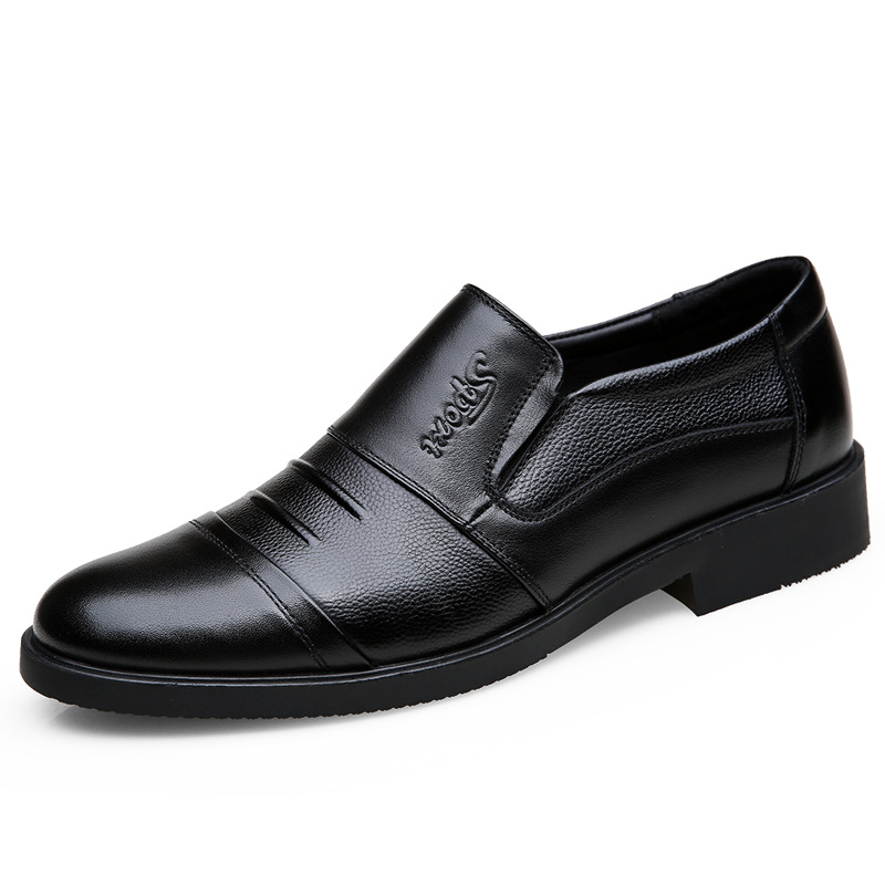 Men's leather casual shoes business velvet warm cotton leather shoes men's cotton shoes dad shoes with or without cotton
