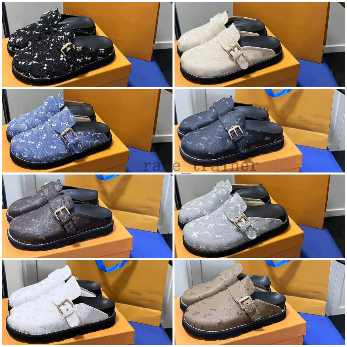 Designer Slipper Easy Sandal Scuff Flat Mules Cosy Comfort Calfskin men women Sandals Slipper Clogs Denim Letter Printing Casual Shoes Platform Flip Flops 5.28 01