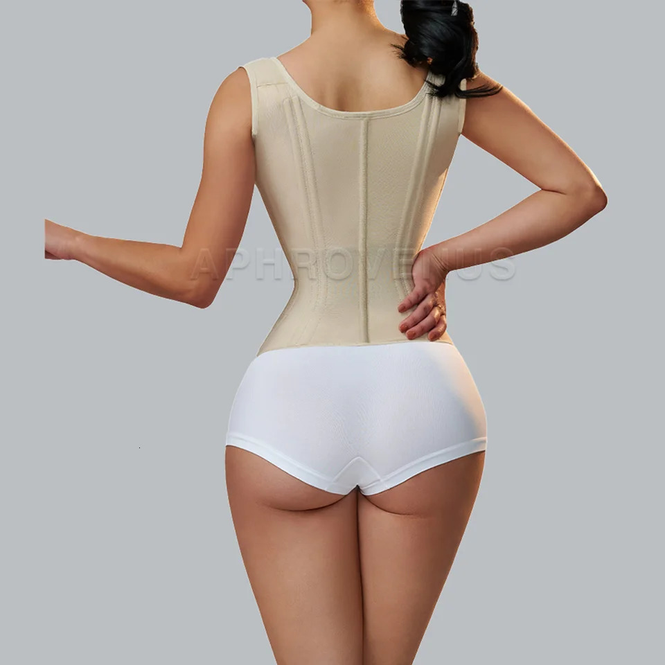 Fajas Colombiana Double Compression Waist Trainer Corset with Bone Adjustable Zipper and Hookeyes Flat Belly Body Shaper 240624
