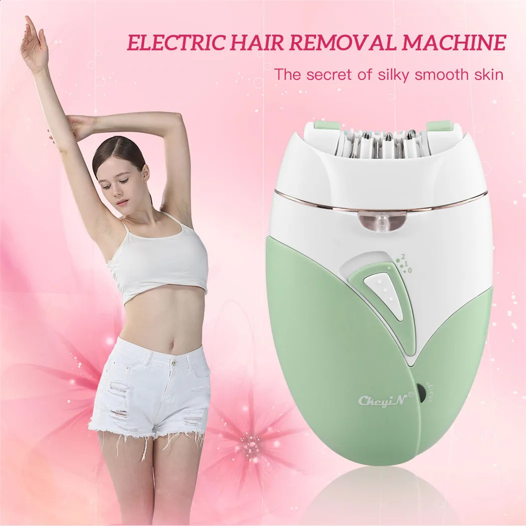 CkeyiN Woman Hair r Female Shaving Machine Painless Electric Epilator Rechargeable Bikini Leg Razor With Light 240701