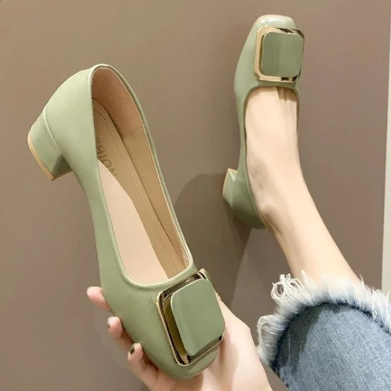 Women Ballerinas Square Toe Slip on Ballet Low Heel Women Loafers Leather Ladies Casual Women Shoes 250228
