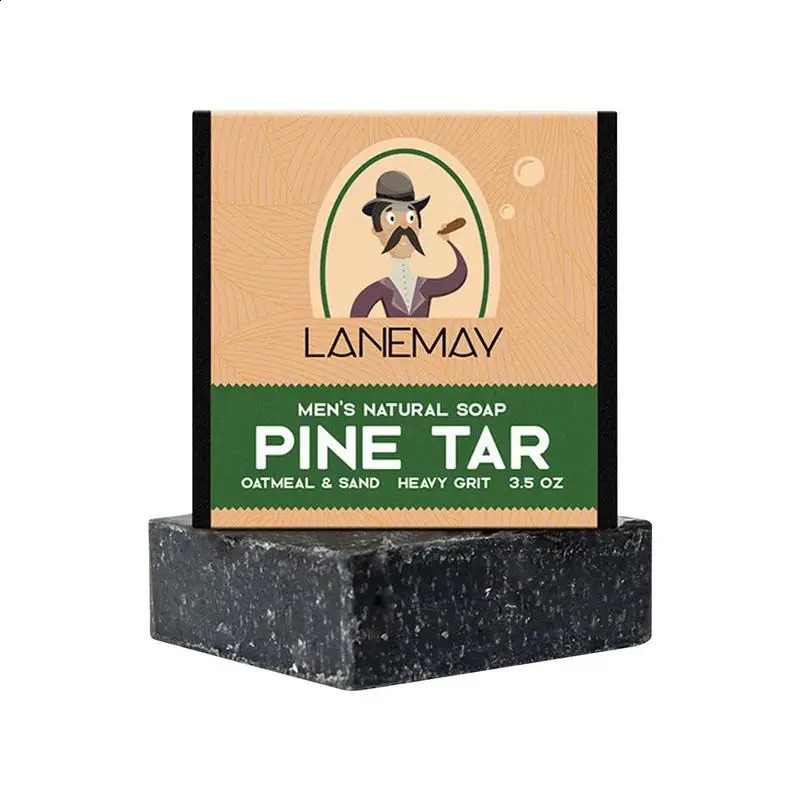 Mens Soap men natural soap Mite Removing Natural Bar Soap Deep Cleansing Pores Dirt For Men Pine Tar Soap 240701