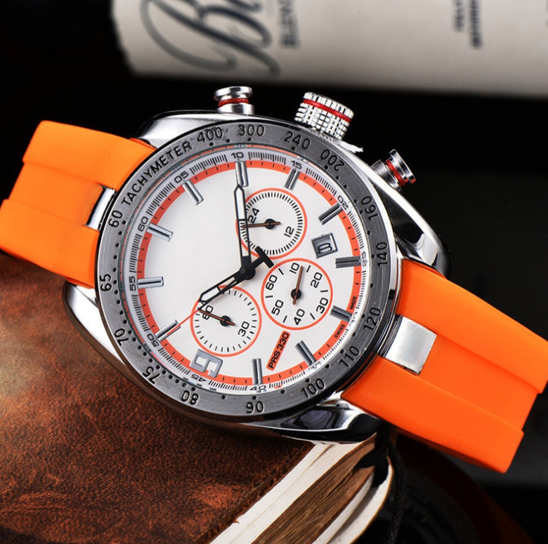 Mens Wrist Watches for men Three needles Quartz Watch High Quality Top Luxury Brand Clock calendar function Super Fashion Rubber Strap