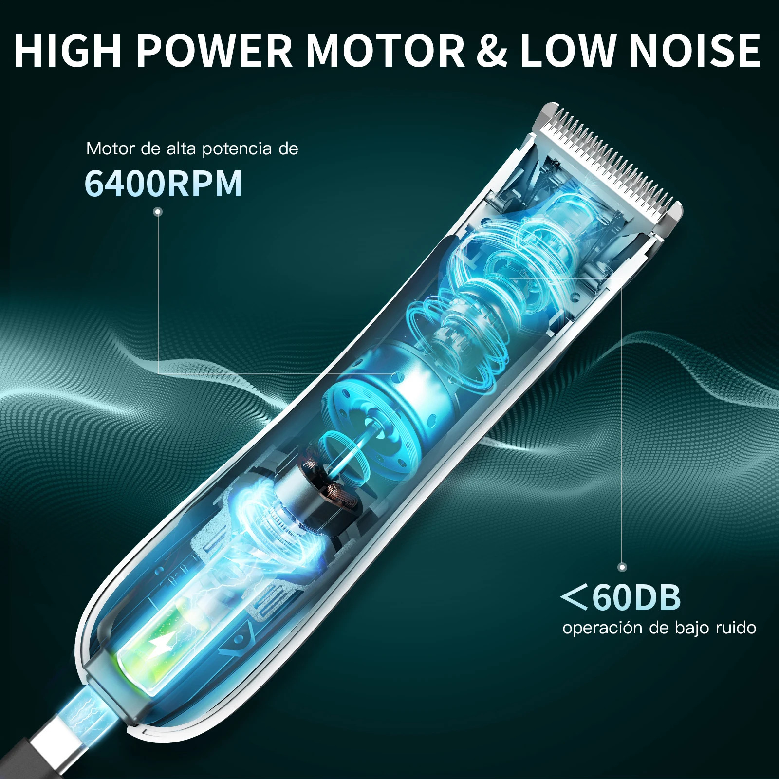 Kensen Hair Trimmer For Men Electric Hair Clipper With LED Light Bikini Groin Haircut Machine Rechargeable Shaver 240701