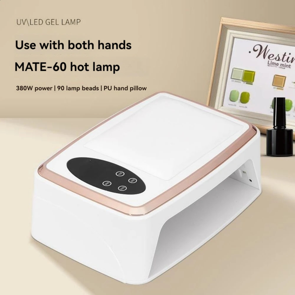 High-Power White Upgraded Nail Lamp Speed Dry Hand Pillow Light Therapy Lamp Large Space Wear Nail Baking Lamps 240701