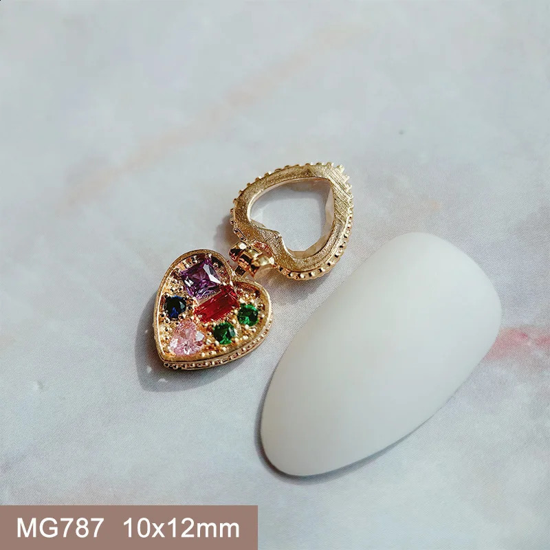 10pcs Valentines Day Love Heart Sailor Moon Nail Art Parts Zircon Crystal Manicure Nails Accesorios Supplies Decorations Charms 240701