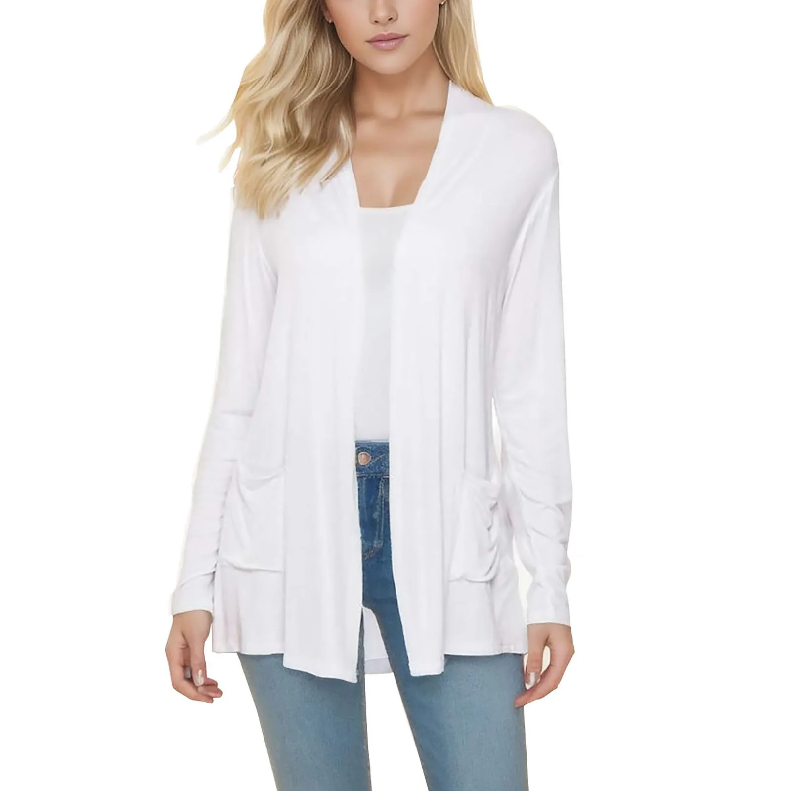 Womens Summer Long Sleeved Thin Shawl Jacket Modell Cardigan In The Style Sunscreen Air Sweaters for Fall 240701wtt