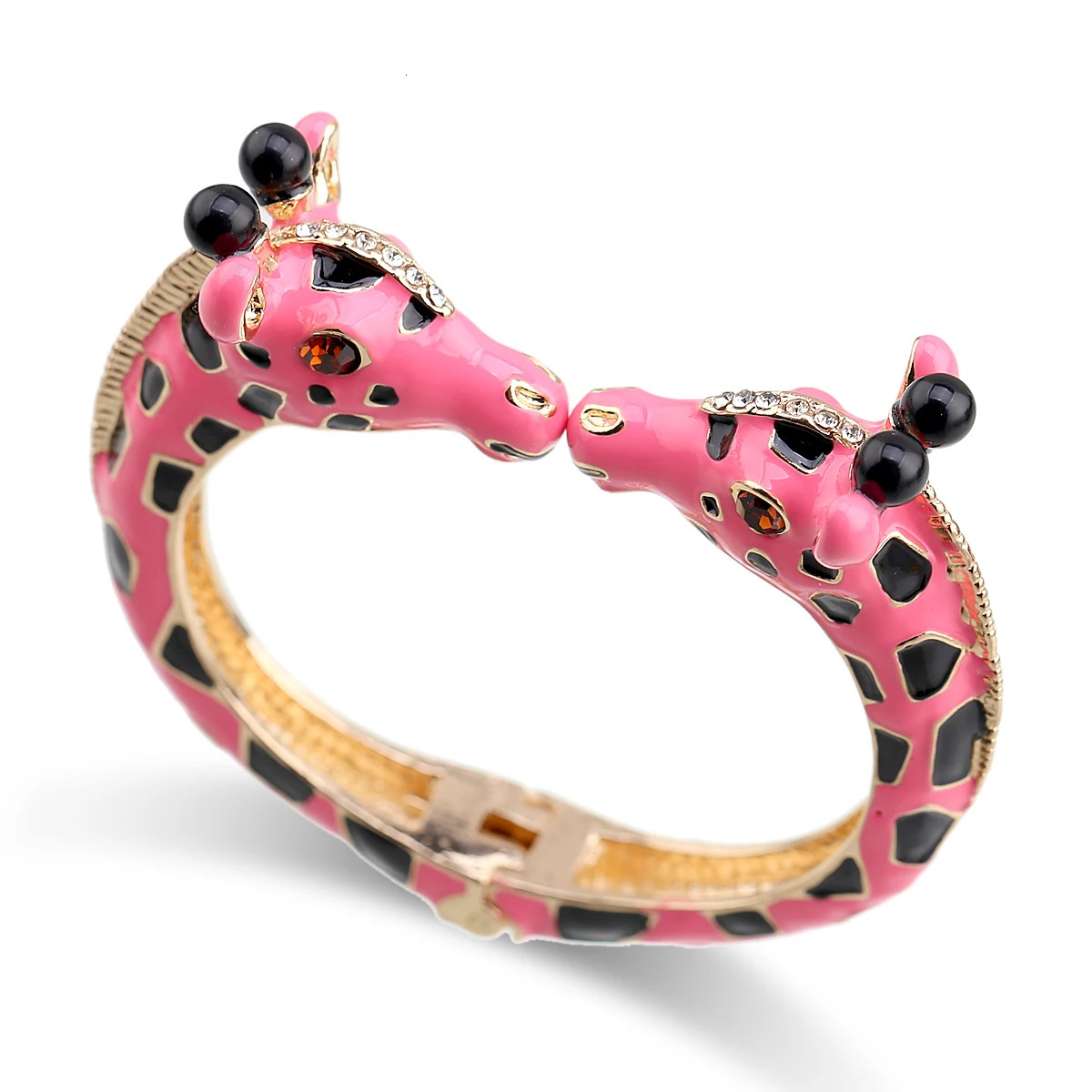 est Trendy Giraffe Cuff Bracelet Statement Bangle for Women Gold Plating with Colorful Enamel Animal Bracelet Pulseira 240626