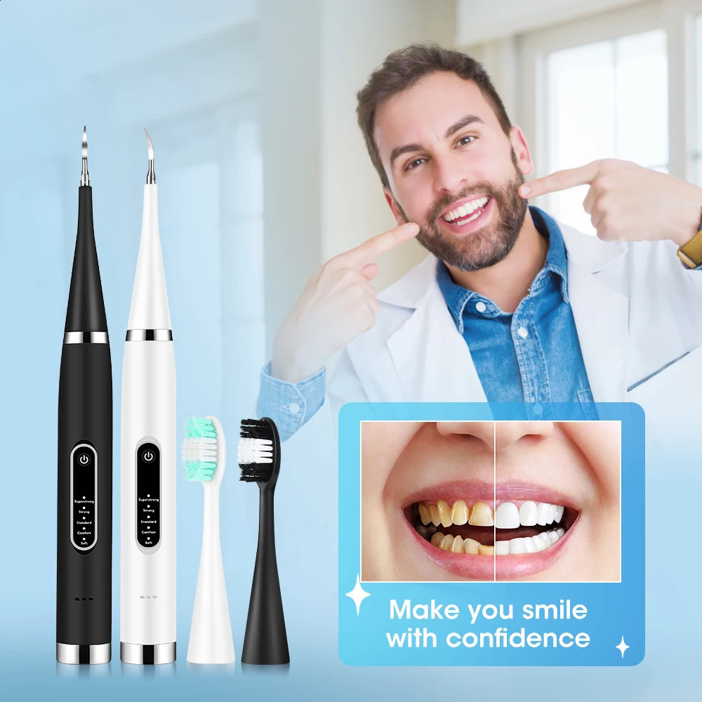 Electric Teeth Dental Calculus Plaque Coffee Stain Tartar Removal High Frequency Sonic Toothbrush Teeth Cleaner 240701
