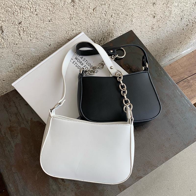 Fashion Chains Underarm For Women PU Leather Shoulder Solid Color Bag Designer Lady Handbag Armpit Totes Bolsa H7.2#18