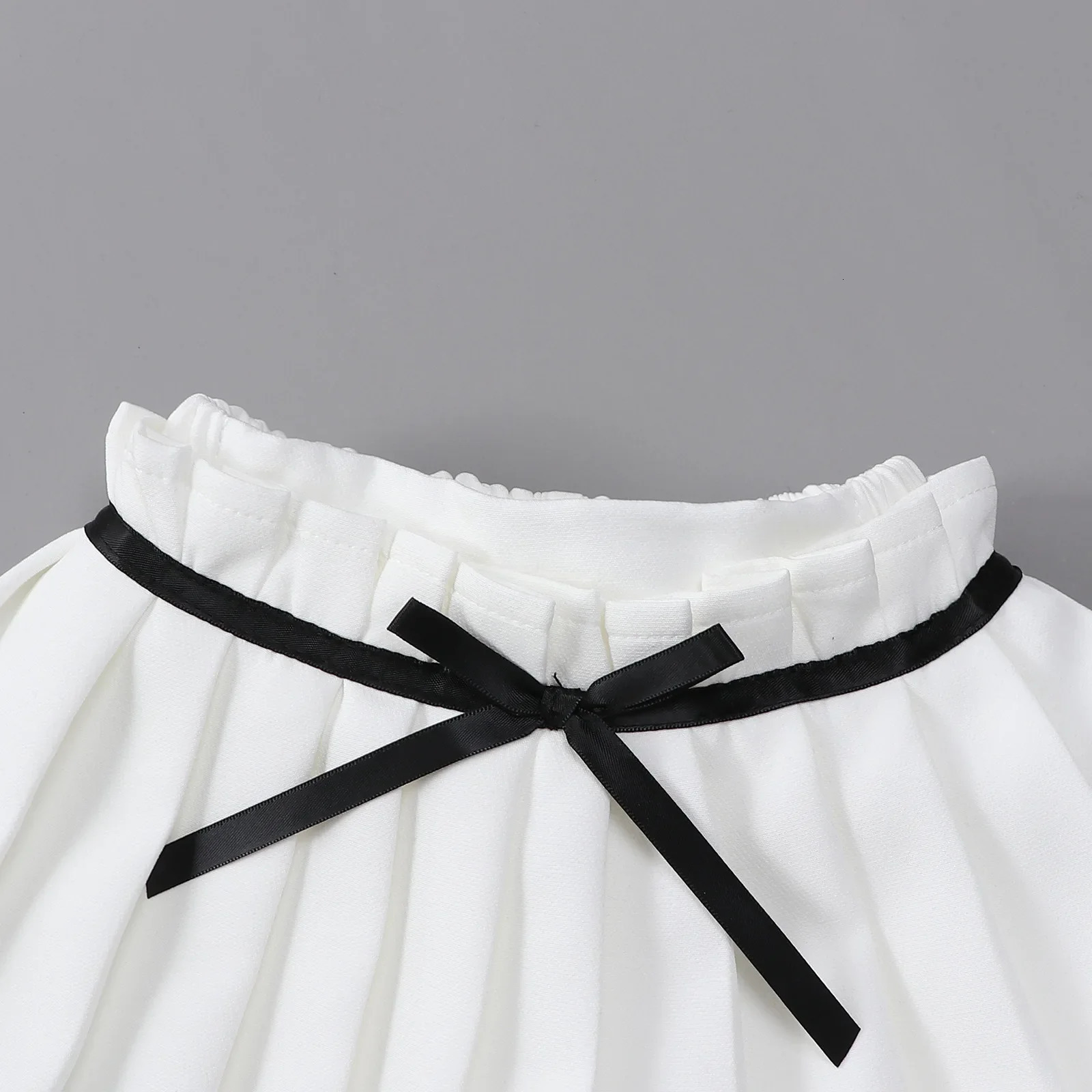 Skirt for Girls Summer Casual Fashion Short High Waist Dance Baby Pleated Skirt College Style Bow A-line School Teen Kids Skirt 240701