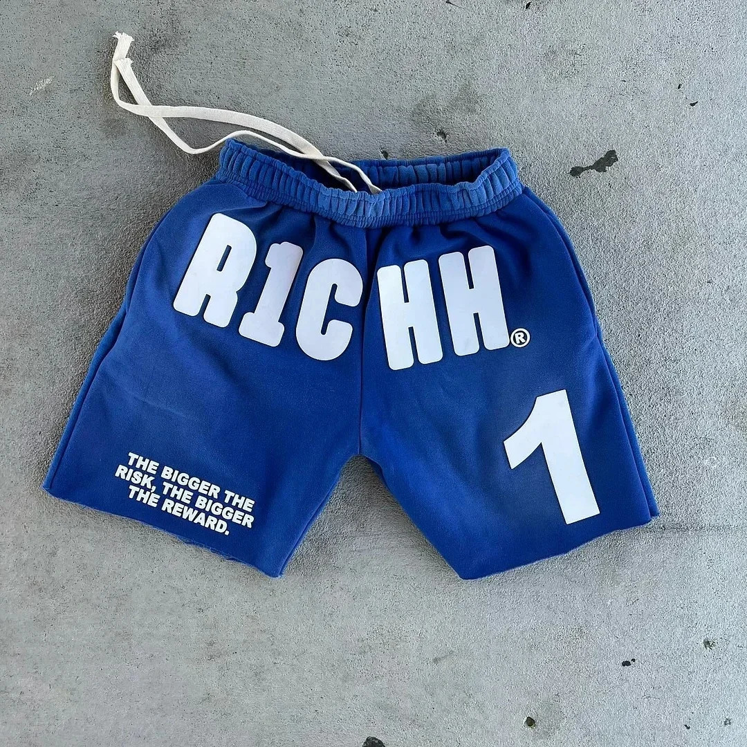 Summer New American Hip Hop Letter Y2K Mens and Womens Shorts Harajuku Gothic Casual Basketball Pants 240701