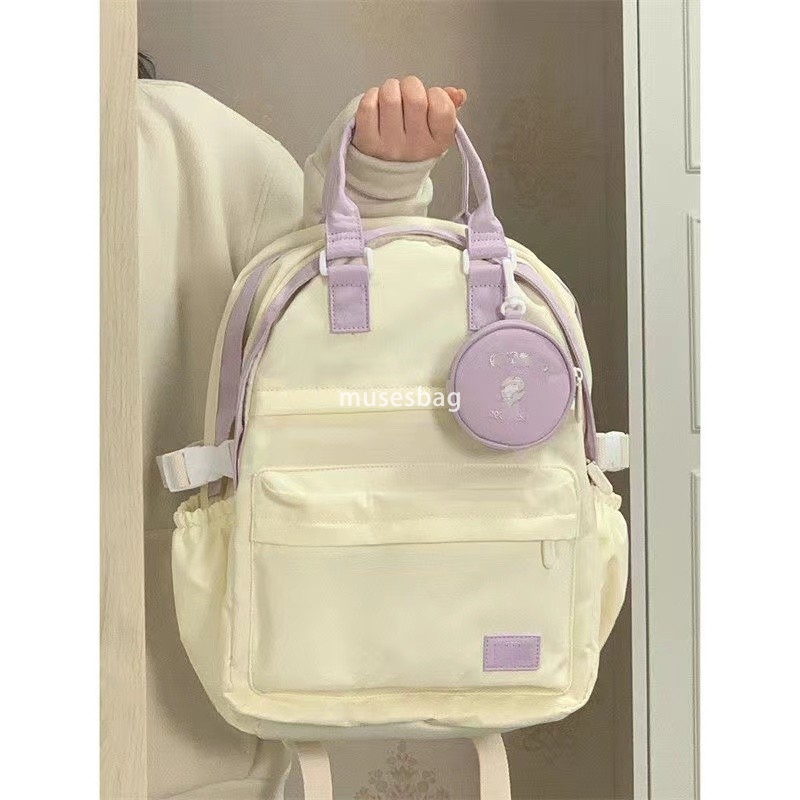 High quality women's fashionable small fresh and simple large capacity backpack new multifunctional compartment for class small bag pendant shoul