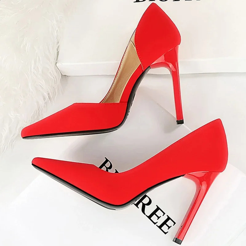 Women 11cm High Heels Fashion Pumps Lady Green Purple Block Extreme Heels Fetish Nightclub Evening Party Plus Size 34-43 Shoes 240702