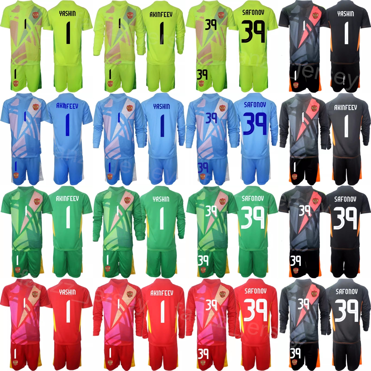 National Russia Long Sleeve GK Soccer 1 Anton Shunin Jersey Set 24-25 Mens Kid Goalkeeper 16 Andrey Lunyov Yury Dyupin Lev Yashin Safonov Football Shirt Kits Goalie