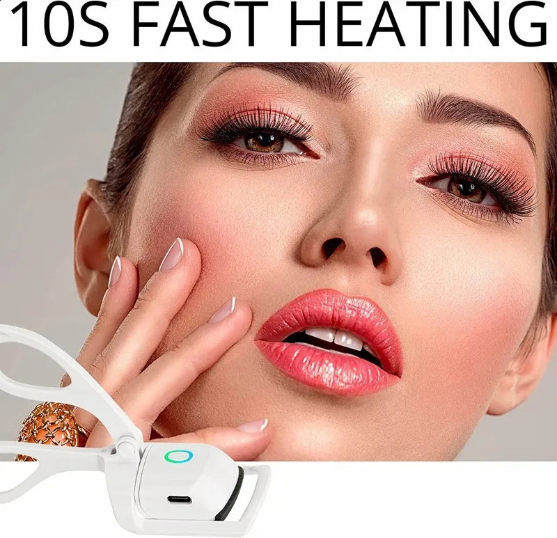 Heated Eyelash Curler Electric 2-Level Temperature Control Long-lasting Curling and Shaping Portable Rechargeable Eyelash Curler 240701