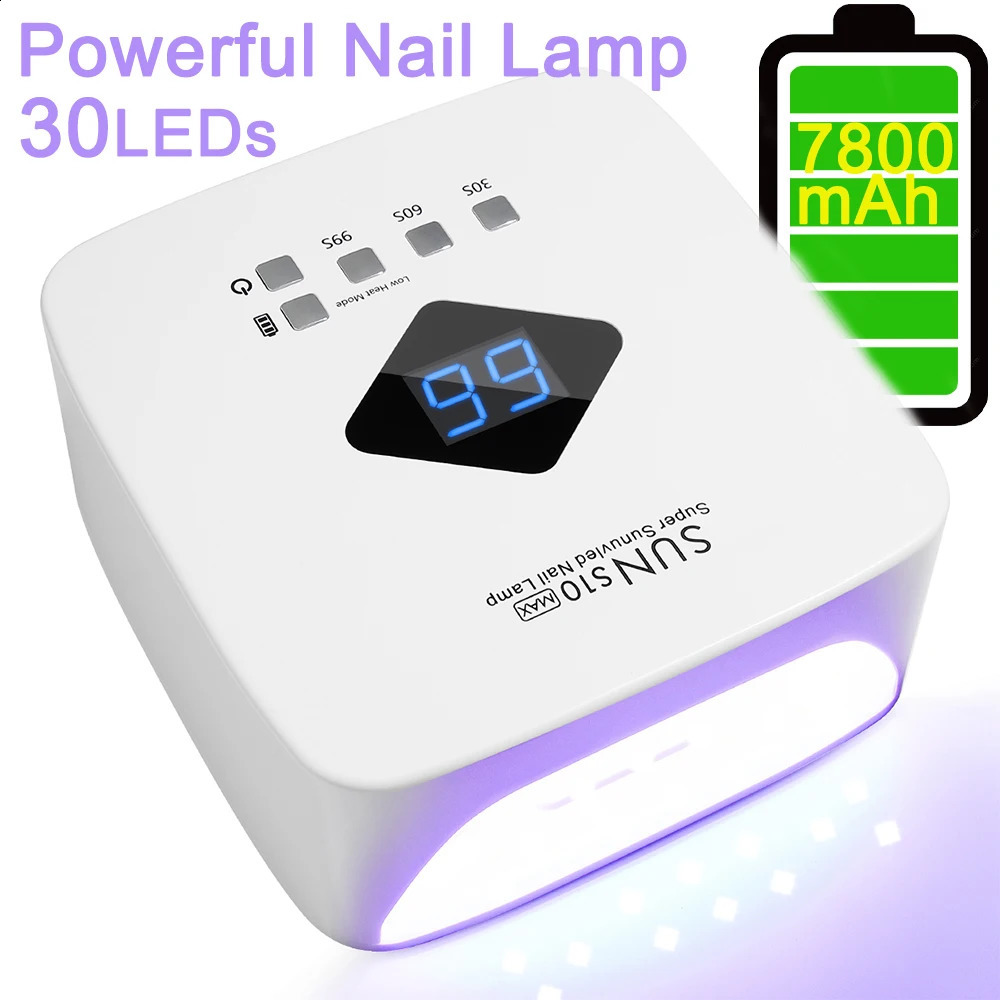 Built-in Battery Rechargeable UV LED Nail Lamp Cordless Nail Dryer for Gel Polish Professional Nail Art Manicure Tools for Home 240701