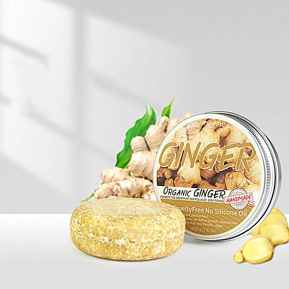 Korean Organic Ginger Shampoo Bar Anti Hair Loss Shmpoo Soap Care Soap Bathing Accessories Hair Care Tool 240701