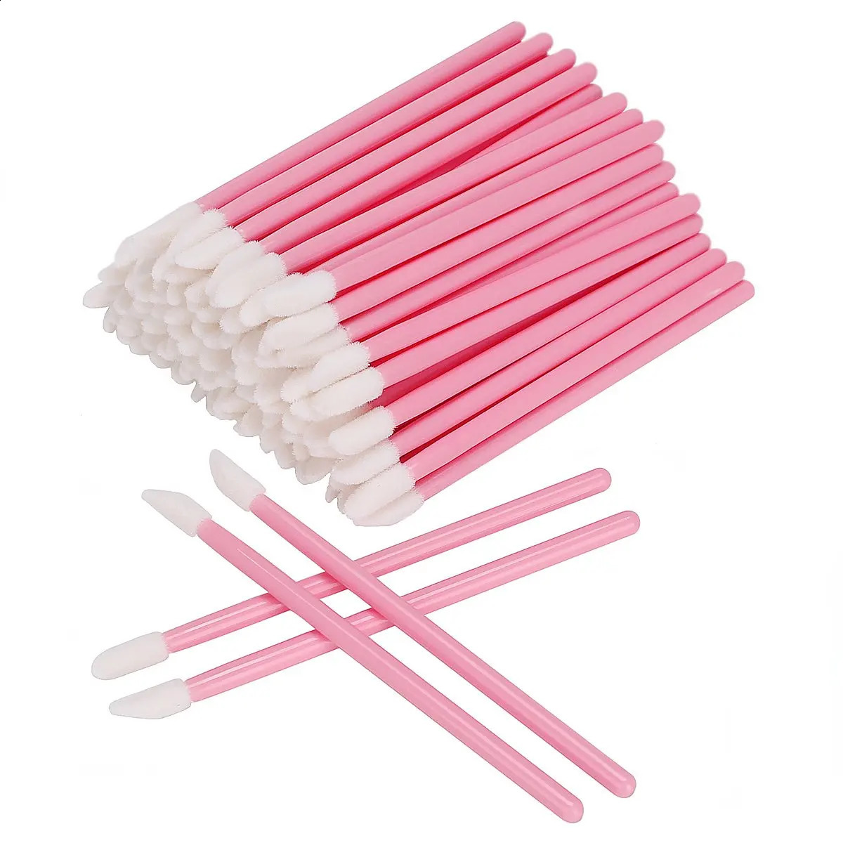 100pcs Disposable Makeup Lip Brush Lipstick Mascara Wands Applicators Eyelash Eyeshadow Lip Gloss Brushes Cosmetic Tools 240701