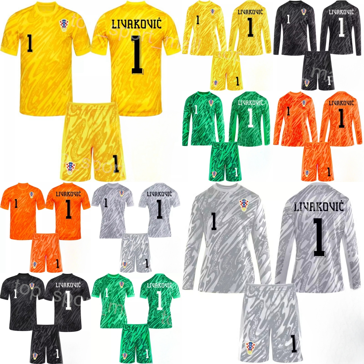 24 25 National Team Soccer Goalkeeper Croacia Jersey Set GK 1 Dominik Livakovic 12 Ivo Grbic Danijel Subasic Nediljko Labrovic Long Sleeve Football Shirt Kids Man