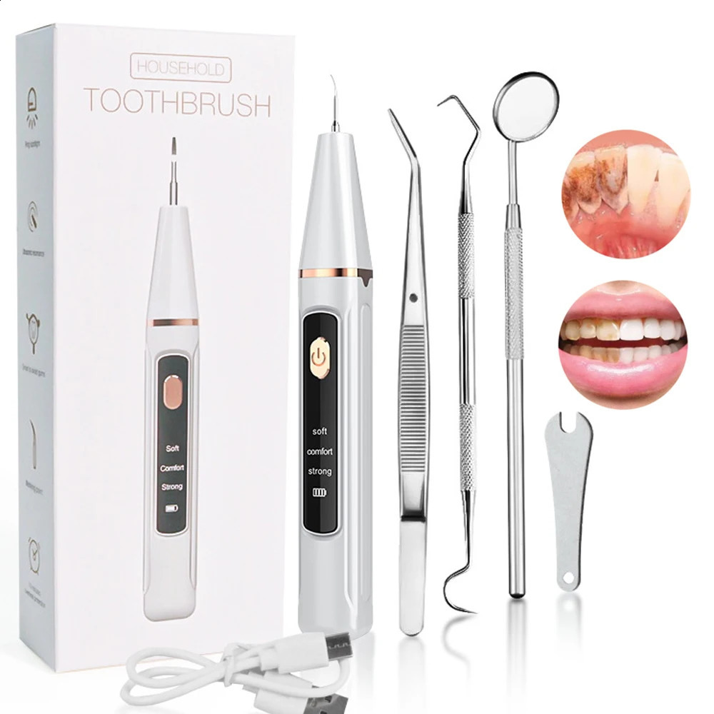 Ultrasonic Dental Calculus r Teeth Plaque Tartar Eliminator Stains Cleaner Electric Dental Tooth Stone r 240701