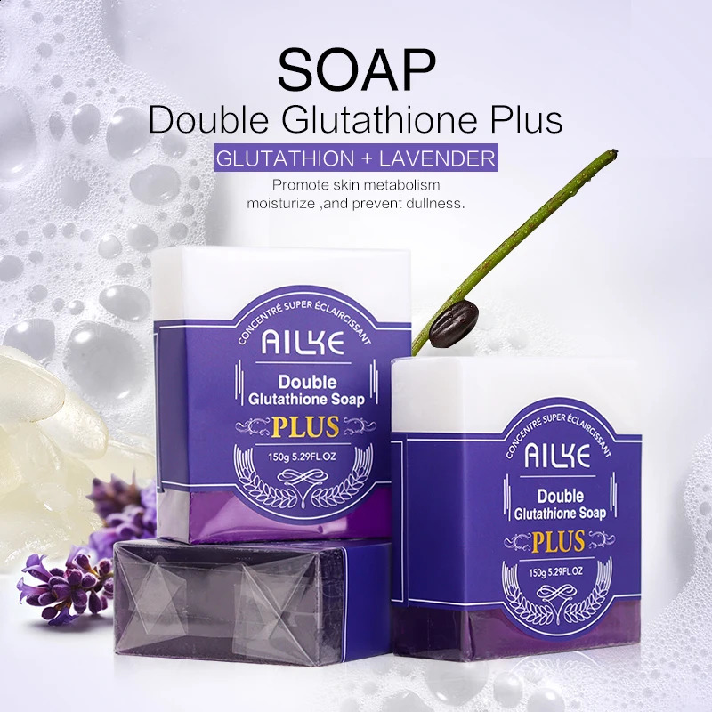 AILKE Soap Bar With Organic Glutathione Lavender For Face Body Reduce Spots Clean SkinSupport Customized 240701