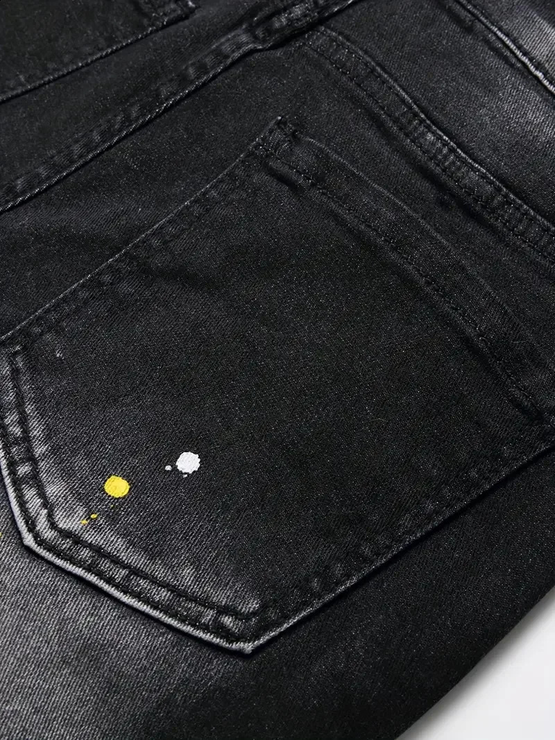 Summer New Mens Fashion Elastic denim Shorts Retro Street Style Old Slim Fit Shorts Jeans Splicing Design 98% Pure Cotton Brand 240701