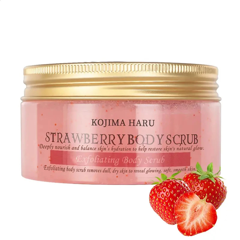 200g/7.05oz Strawberry Body Face Foot Exfoliating Scrubwith SUCROSE Eshower CleansingOil Control body wash 240701
